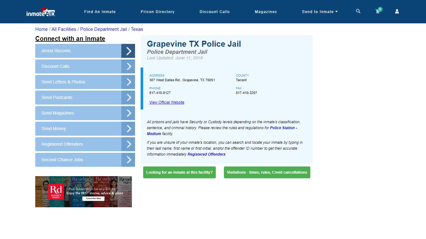 Grapevine TX Police Jail & Inmate Search - Grapevine, TX